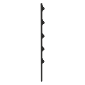 EPCOM INDUSTRIAL SYS-POST-3B – Poste para Cerca Electrificada / Acero Galvanizado Cal. 18 / 1.2 m (3.9 ft) / 5 Aisladores de Paso / Pintura Electrostática Negra / Fijación en Concreto