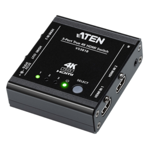 ATEN VS381B – Conmutador HDMI / 3 Entradas 1 Salida / 4K@60Hz 4:4:4 / 18 Gbps / HDR10 Dolby Vision / HDCP 2.2