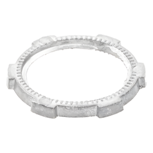 ANCLO ANC-CT200 – Contratuerca Metálica / Zamac 51 mm (2") / Diámetro 74 mm / Estrías para Continuidad de Tierra / Acabado Zinc Bruñido