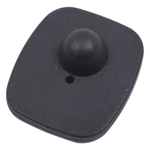 Century T005B – Etiqueta RF para ropa / 8.2 MHz / 70 x 58 mm / 160 cm detección / Negro