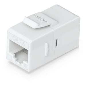 UBIQUITI UACC-KEYSTONE-COUPLER-C6 – Acoplador Keystone / Cat6 Pass-Through / 10 Gbps / PoE / Snap-In / Paquete 12 Unidades