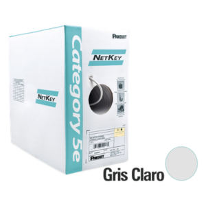 PANDUIT NUR5C04IG-C – Bobina de Cable UTP / Cat 5e / 24 AWG / CMR Riser / 305 m (1000 ft) / 4 Pares / Cobre Sólido / Gris Claro