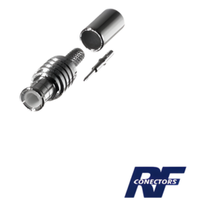 RF INDUSTRIES,LTD RMX-8000-B1 – Conector MCX Macho / Anillo Plegable / RG-316/U / Grupo B1 / Bronce Niquelado / Contacto Oro / Aislante Teflón