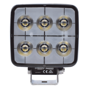 ECCO EW2520 – Luz de Trabajo LED / 2800 Lúmenes / 12-24 VCD / IP67 e IP69K / 6 LED 24x1W / Compacta 5.1" x 4.2" x 1.9"