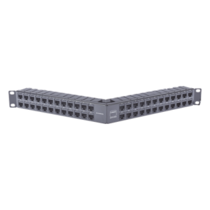 SIEMON ZS-PNLA-U48E – Patch Panel / 48 Puertos / Blindado / Modular / Angulado / 1UR / Alta Densidad