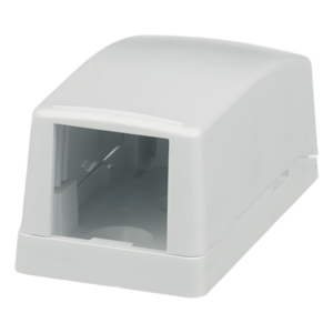 PANDUIT CBX1WH-A – Caja de Montaje en Superficie / 1 Puerto Mini-Com / Bajo Perfil / ABS / 26.3 x 23.2 x 48.1 mm