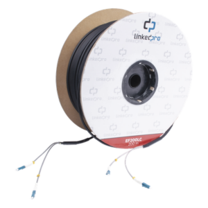 LINKEDPRO BY EPCOM EF-200-LC – Carrete de Fibra Óptica Monomodo / LC-LC Dúplex / Kevlar / 200 m (656.17 pies) / HDPE Subterráneo