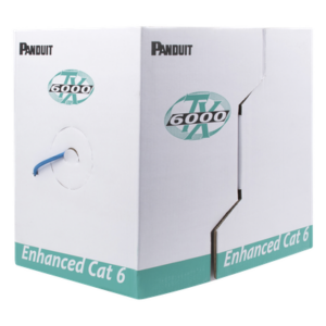 PANDUIT PUR6004BU-ME – Cable UTP / Categoría 6 Mejorado / 23 AWG / 305 m (1000 ft) / 4 Pares / CMR Riser / Cobre Sólido