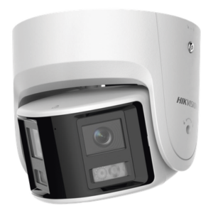 HIKVISION DS-2CD2346G2P-ISU/SL(C) – Cámara Turret IP / 4 Megapixel / Dual Lente 2.8 mm / Panorámica 180° / IR 30 m (98.4 ft) / IP67 / Audio Bidireccional / AcuSense / WDR 120 dB