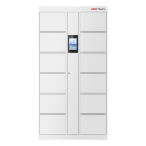 HIKVISION DS-KLM28-12 – Locker Inteligente / 12 Espacios / Expansión 16 Lockers / Reconocimiento Facial 20,000 Rostros / Pantalla Táctil 8" / TCP-IP y RS485 / Interior