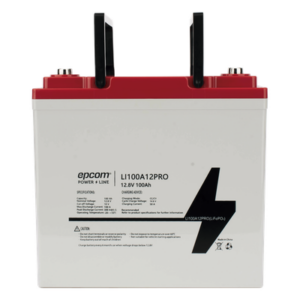 EPCOM POWER LINE BY RITAR LI100A12PRO – Batería LiFePO4 Ciclo Profundo / 12.8 Vcc / 100 Ah / Descarga Máxima 100 A / 3500 Ciclos / Válvula de Alivio