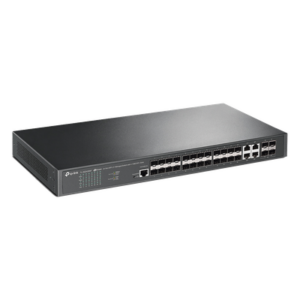 TP-LINK TL-SG3428XF – Switch de Fibra Óptica L2+ / 24 Puertos SFP 1GE / 4 Puertos Combinados SFP+/RJ45 / 128 Gbps / 95.23 Mpps / Gestión Centralizada / IPv6 / IGMP Multicast