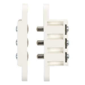 RCI - DORMAKABA 9501PT – Contacto de transferencia / 3 pines / 1.5 A / 13 x 71 mm / Latón niquelado / Acabado blanco / 1/2' x 2-3/4'