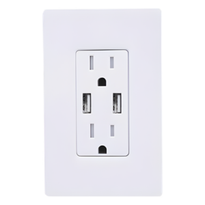 LUTRON ELECTRONICS LTRF15UBTRCWH – Tomacorriente USB / 15 A 125 V~ / 2 puertos USB-A 5 V 3.8 A / a prueba de manipulación / placa de vidrio blanco incluida / New Architectural