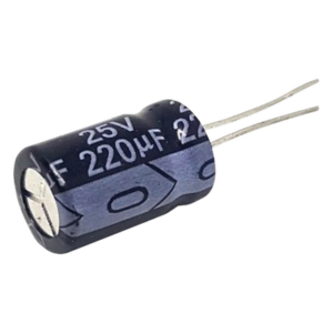 SYSCOM 0220M0025V – Capacitor Electrolítico Radial / 220 µF / 25 Vdc / 105 °C / 8 x 11 mm