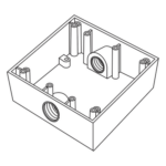 RAWELT RC-04-83 – Caja Cuadra a Prueba de Intemperie / 3/4" (19 mm) / 2 Salidas NPT / Volumen 492 cm³ / IK09 / Aluminio Diecast