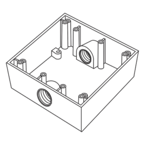 RAWELT RC-04-83 – Caja Cuadra a Prueba de Intemperie / 3/4" (19 mm) / 2 Salidas NPT / Volumen 492 cm³ / IK09 / Aluminio Diecast