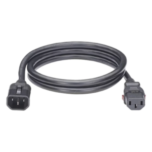 HOFFMAN EP1314048X125 – Cable de Alimentación con Bloqueo de Seguridad / IEC C14 a IEC C13 / 1.2 m (3.9 ft) / Doble W-Lock / Negro