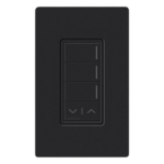 LUTRON RADIORA 3 RRSTW3RLMN – Teclado de Escenas de Pared / 3 Botones Programables / Subir y Bajar / RF 2.4 GHz / Alcance 22.8 m (74.8 ft) / 120-277 V~ / Acabado Satinado Medianoche