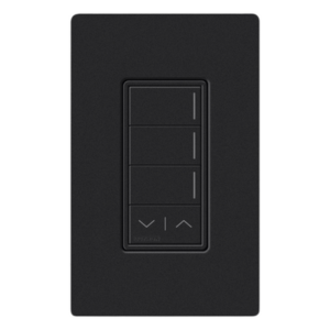 LUTRON RADIORA 3 RRSTW3RLMN – Teclado de Escenas de Pared / 3 Botones Programables / Subir y Bajar / RF 2.4 GHz / Alcance 22.8 m (74.8 ft) / 120-277 V~ / Acabado Satinado Medianoche