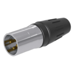 SEETRONIC SCHM3 – Conector XLR Macho / 3 Núcleos / Acero Inoxidable / Contactos Oro / 20 A / 250 V CA / Identificación por Color