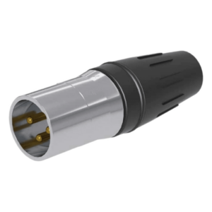 SEETRONIC SCHM3 – Conector XLR Macho / 3 Núcleos / Acero Inoxidable / Contactos Oro / 20 A / 250 V CA / Identificación por Color