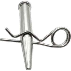 SHINESTAGE CSP5-603-CS5 – Pasador Cónico + R-clip Set / Compatible con Truss 40x40 cm / Acero de Alta Resistencia Forjado / Galvanizado / Zincado / Largo 92 mm (3.6 in) / Espiga 16 mm (0.6 in) / Cabezal 19 mm (0.7 in)