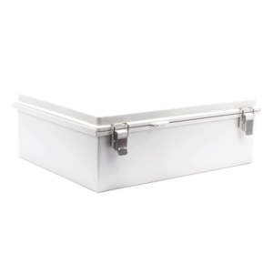 PRECISION PST-3546-16E – Gabinete de Protección IP66 / ABS 350 x 465 x 160 mm / Cierre con Broche Inoxidable / Opción Candado / Compatible Ventilación 60x60 mm