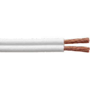 INDIANA PC03 – Cable Flexible SPT / 2 x 16 AWG / 300V 60°C / 100 m (328.08 ft) / PVC Autoextinguible / NOM-001-SEDE / Blanco