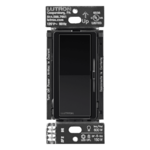 LUTRON CASETA WIRELESS DVRF6LBL – Atenuador Inteligente de Pared / Control Deslizante / 150 W LED/CFL / 600 W Incandescente / Sin Neutro / 120 V / 3 Vías