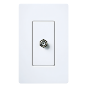 LUTRON ELECTRONICS CACJWH – Toma de Pared Coaxial / Conector Tipo F / 75 Ohm / Estilo Designer / Blanco Brillante