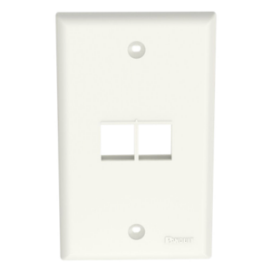 PANDUIT NK2FNIW – Placa de Pared Vertical / 2 Puertos Keystone / Diseño Plano / 69.8 x 114.3 mm / Blanco Mate