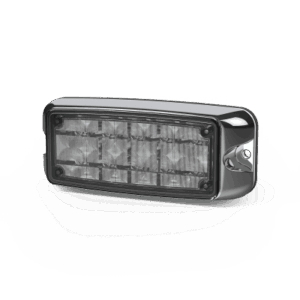 ECCO CD4080RB – Luz de Advertencia LED / Montaje en Superficie / Rojo/Azul / 10 LEDs / 12-24 VDC / Bisel Cromado / IP Resistente