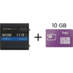 TELTONIKA RUT200+10GBYOBI – Router Industrial 4G LTE / Cat 4 150 Mbps / Wi-Fi 2.4 GHz / -40°C a 75°C / Gestión RMS / Kit con SIM 10GB Anual