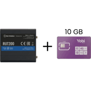 TELTONIKA RUT200+10GBYOBI – Router Industrial 4G LTE / Cat 4 150 Mbps / Wi-Fi 2.4 GHz / -40°C a 75°C / Gestión RMS / Kit con SIM 10GB Anual