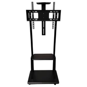 BLACKROCK OBELISK PEDESTAL 37-80 BLACKROCK Pedestal con ruedas - para TVs de 37 a 80, acero laminado SPCC, acabado en negro, VESA 600x400mm, carga hasta 100 lbs (45 kg).
