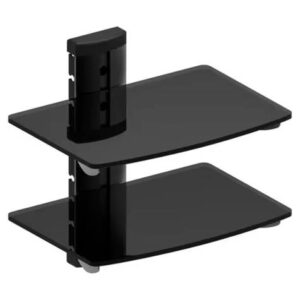 BLACKROCK DIAMOND DOUBLE STAND REPISA BLACKROCK Repisa doble flotante ajustable de cristal templado. soporta hasta 10 kgs. kit y manual de instalación incluido.