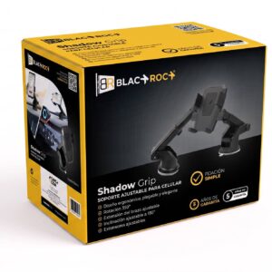 BLACKROCK SHADOW GRIP BLACKROCK Soporte para Auto - color negro, giro de 360 grados e inclinación ajustable.