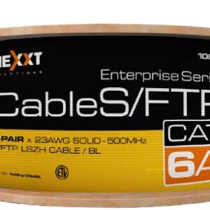 NEXXT NAB-UTP6AB Bobina de Cable Cat.6A S/FTP - revestimiento tipo LSZH, 305M, 100 Cobre 23AWG interior, Azul