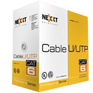 NEXXT AB356NXT36 Bobina de Cable Cat.6 UTP - revestimiento tipo CMX, 305M, 100 Cobre 24 AWG interior, Gris