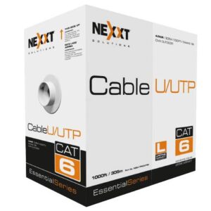 NEXXT NEB-UTP6OUTBK Bobina de Cable Cat.6 UTP - revestimiento tipo CMX, 305M, 100 Cobre 24 AWG Exterior, Negro
