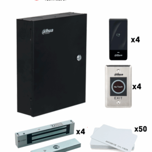 DAHUA DAHKITACC – Kit de Control de Acceso Para 4 Puertas con Lectoras, Tarjetas ID, Cer…