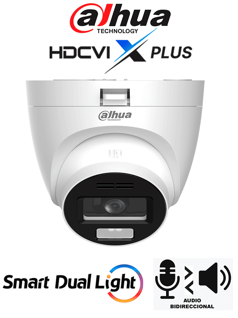 DAHUA DH-HAC-HDW1200TRQN-IL-T - Cámara Domo de 2 Megapíxeles/ 1080p y Lente de 2.8mm con Apertura de Hasta 111 Grados, Audio Bidireccional, Micrófono y Bocina Integrados, Smart Dual Light 25 Metros, DWDR, Material de Policarbonato - Image 2