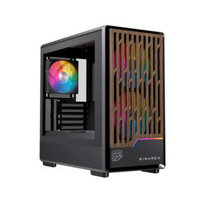 Gabinete EINAREX BY HY PM400 RGB Black – Micro ATX – 3 Fans ARGB – Cristal Templado – Ma…