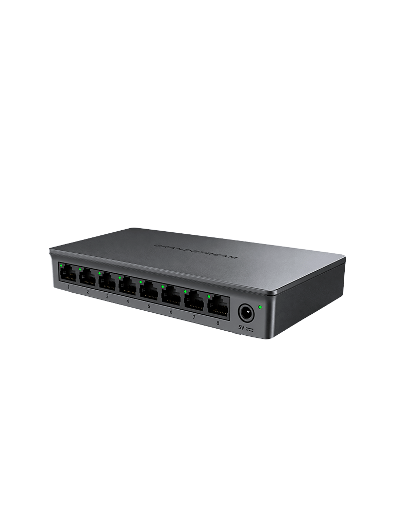 GRANDSTREAM GWN7701 - Switch No Administrable 8 Puertos Gigabit Ethernet/ Diseño Compacto, Capacidad de 10Gbps de Switching, Montaje en Pared o Uso de Escritorio, Indicadores LED Por Puerto, Carcasa de Plástico - Image 2