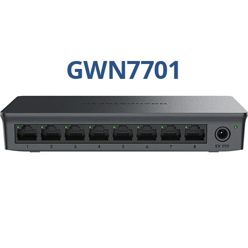 GRANDSTREAM GWN7701 - Switch No Administrable 8 Puertos Gigabit Ethernet/ Diseño Compacto, Capacidad de 10Gbps de Switching, Montaje en Pared o Uso de Escritorio, Indicadores LED Por Puerto, Carcasa de Plástico - Image 3