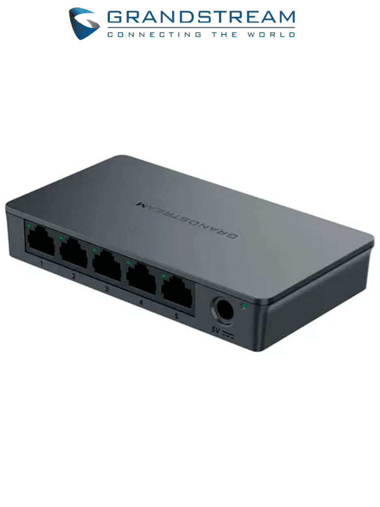 GRANDSTREAM GWN7700 - Switch No Administrable 5 Puertos Gigabit Ethernet/ Diseño Compacto/ Capacidad de 10Gbps de Switching/ Montaje en Pared o Uso de Escritorio/ Indicadores LED Por Puerto/ Carcasa de Plástico - Image 2