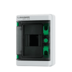 LEADER  HA-4P - Caja de Distribución de 4 espacios IP65 / Uso Exterior protección UV / Ideal para Sistemas Eléctricos y Fotovoltaicos / Instalación flexible / Montaje riel din