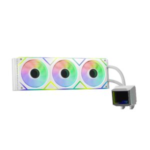 Enfriador liquido XPG LEVANTE II 360. Tres ventiladores ARGB de 120 mm. Radiador de aluminio de 360mm. BLANCO LEVANTEII360-WHCWW