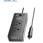 CDP XVU212 Inversor de Potencia Multifuncion 200W / Adaptador e Inversor de Corriente Interior 200W / Voltaje de salida: 120 AC, 5-12 DC